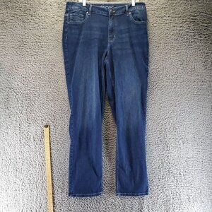 Maurices Jeans Womens 18W Long Blue High-Rise Curvy Stretch Denim